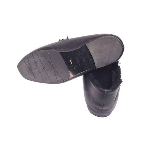 AQUATALIA Rayla Leather Faux Fur Lined Loafer In Black - Picture 8 of 8